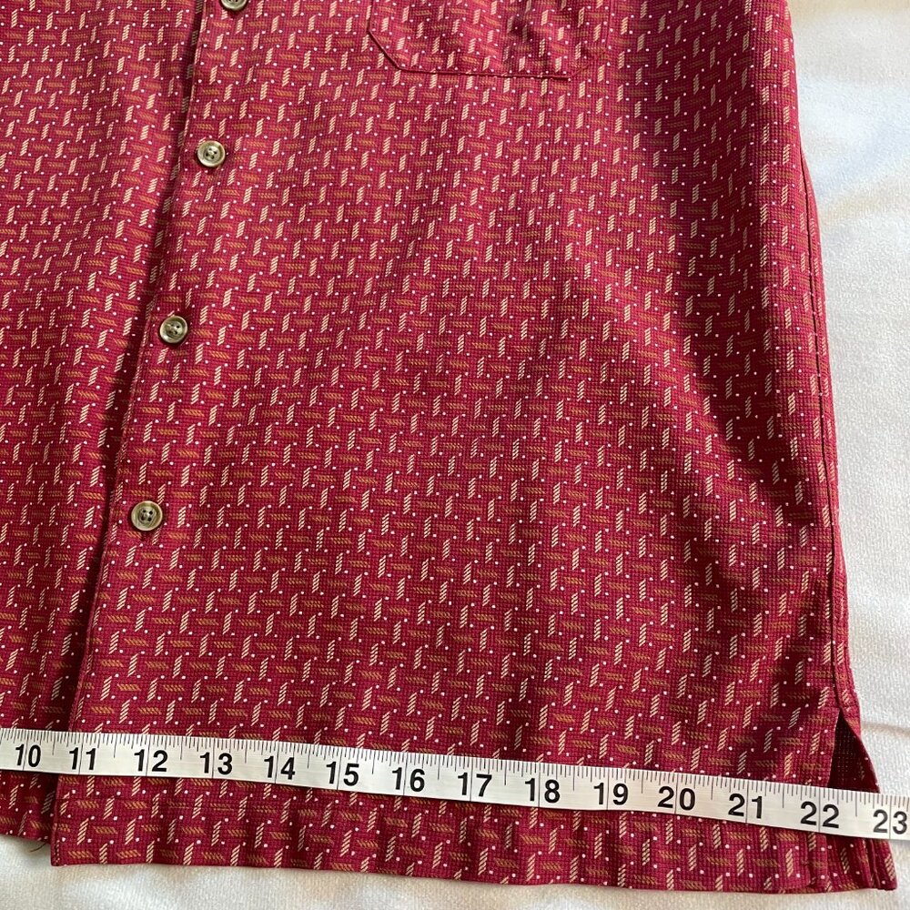 Zimni Sport 100% Silk 90s Med Men’s Casual Button Front Short Sleeve Shirt Red - Picture 9 of 12